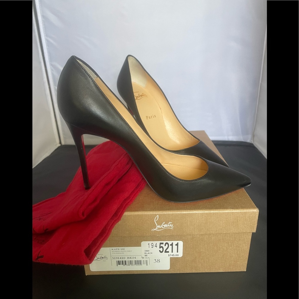 Authentic Christian Louboutin Kate 100 heels in black size 8/38 EUC